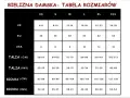 Tabela rozmiarów bielizny damskiej. Rozmiar XXL odpowiada EU 44, UK 24-26, USA 14, talii 102-113 cm, biodrom 127-138 cm.