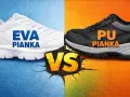 Białe buty z napisem EVA PIANKA kontra czarne z PU PIANKA. Porównanie materiałów.