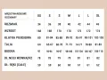 Tabela rozmiarów od XS do XL: rozmiar, wzrost, klatka, talia, biodra, długość nogi i ręki.