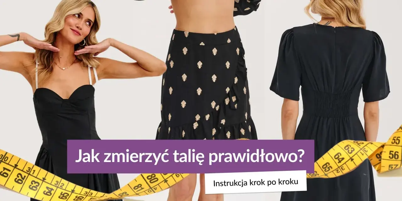 Kobieta mierzy talię centymetrem krawieckim. Instrukcja "Jak zmierzyć talię prawidłowo?" pokazuje, jak uzyskać idealny pas.
