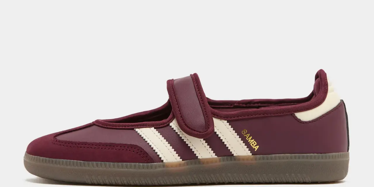 Bordowe buty adidas Samba, rozmiar 38 2/3, idealne na co dzień.
