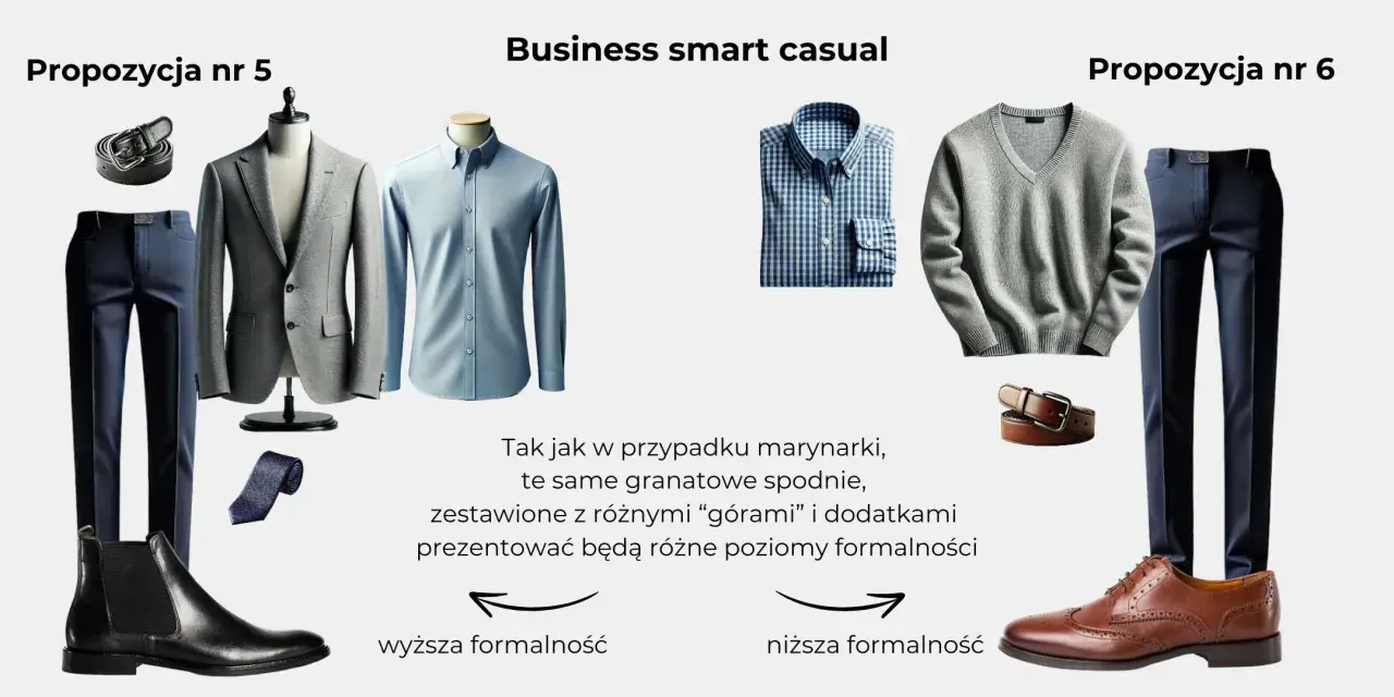 Eleganckie granatowe spodnie, jak z pola bawełny, pasują do marynarki lub swetra, tworząc stylizacje od formalnych po casualowe.