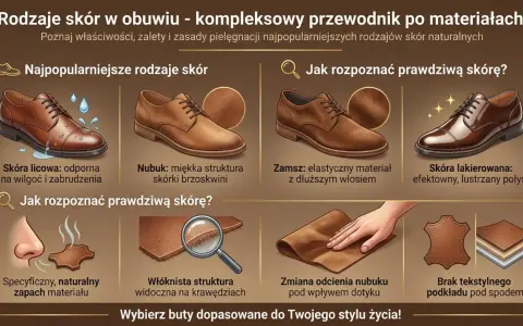 Przewodnik po rodzajach skór: licowa, nubuk, zamsz, lakierowana. Jak rozpoznać naturalną skórę po zapachu, strukturze i dotyku.