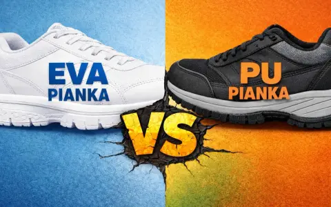Białe buty z napisem EVA PIANKA kontra czarne z PU PIANKA. Porównanie materiałów.