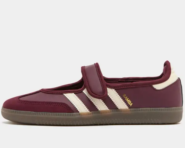 Bordowe buty adidas Samba, rozmiar 38 2/3, idealne na co dzień.