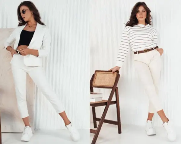 Stylowe inspiracje na jesień: jak nosić białe spodnie w modzie