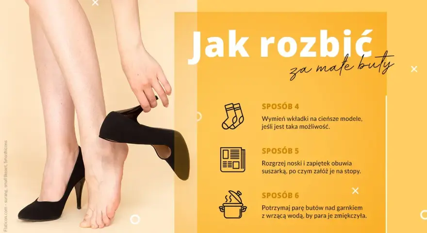 Jak rozciągnąć szpilki? Poznaj sposoby na za małe buty: wymień wkładki, użyj suszarki lub pary z wrzątku.